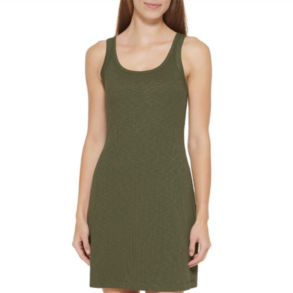 DKNY Ribbed‎ Dress Swimsuit Cover-Up Moss Green M